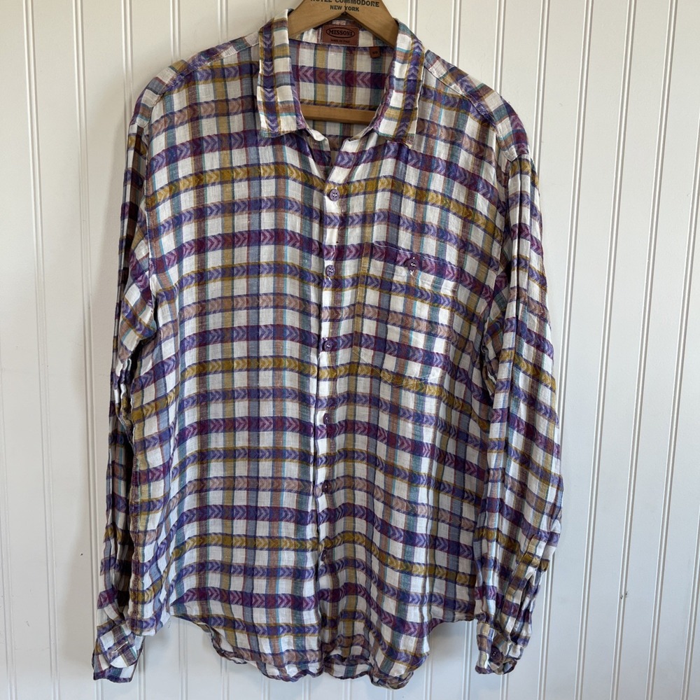 VTG Missoni Size 50  Men's Purple Stripes Italy 90s RARE